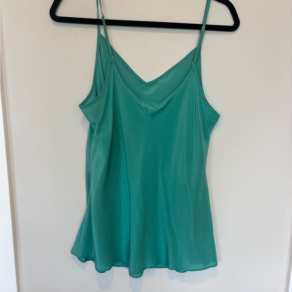 J. Crew 100% Silk Teal Camisole Top Just Dry Cleaned - Large - Picture 2 of 4